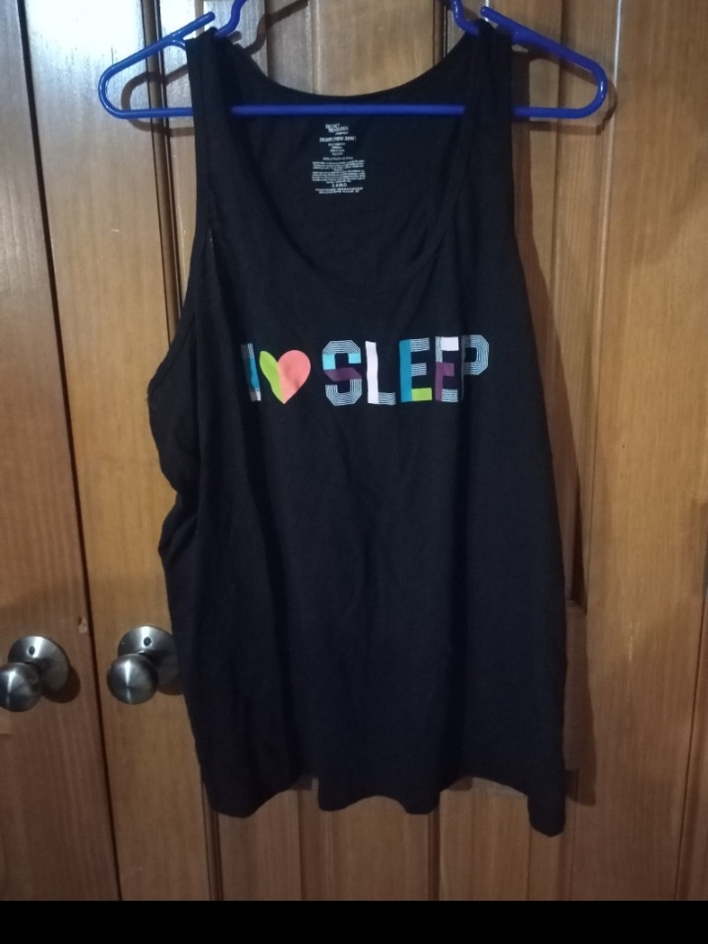 Secret Treasures Black Tank with Multicolor "I ♥ SLEEP" Graphic